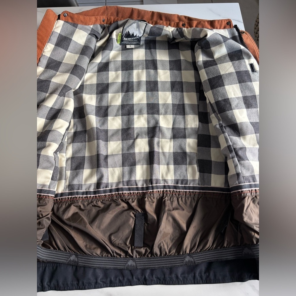 Burton men's navy canvas plaid lined jacket sz S - Picture 5 of 13